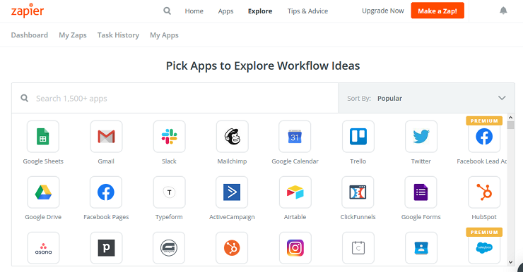 Zapier interactive Dashboard