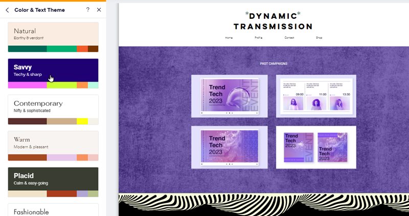 WIX coloured and colourful dashboard