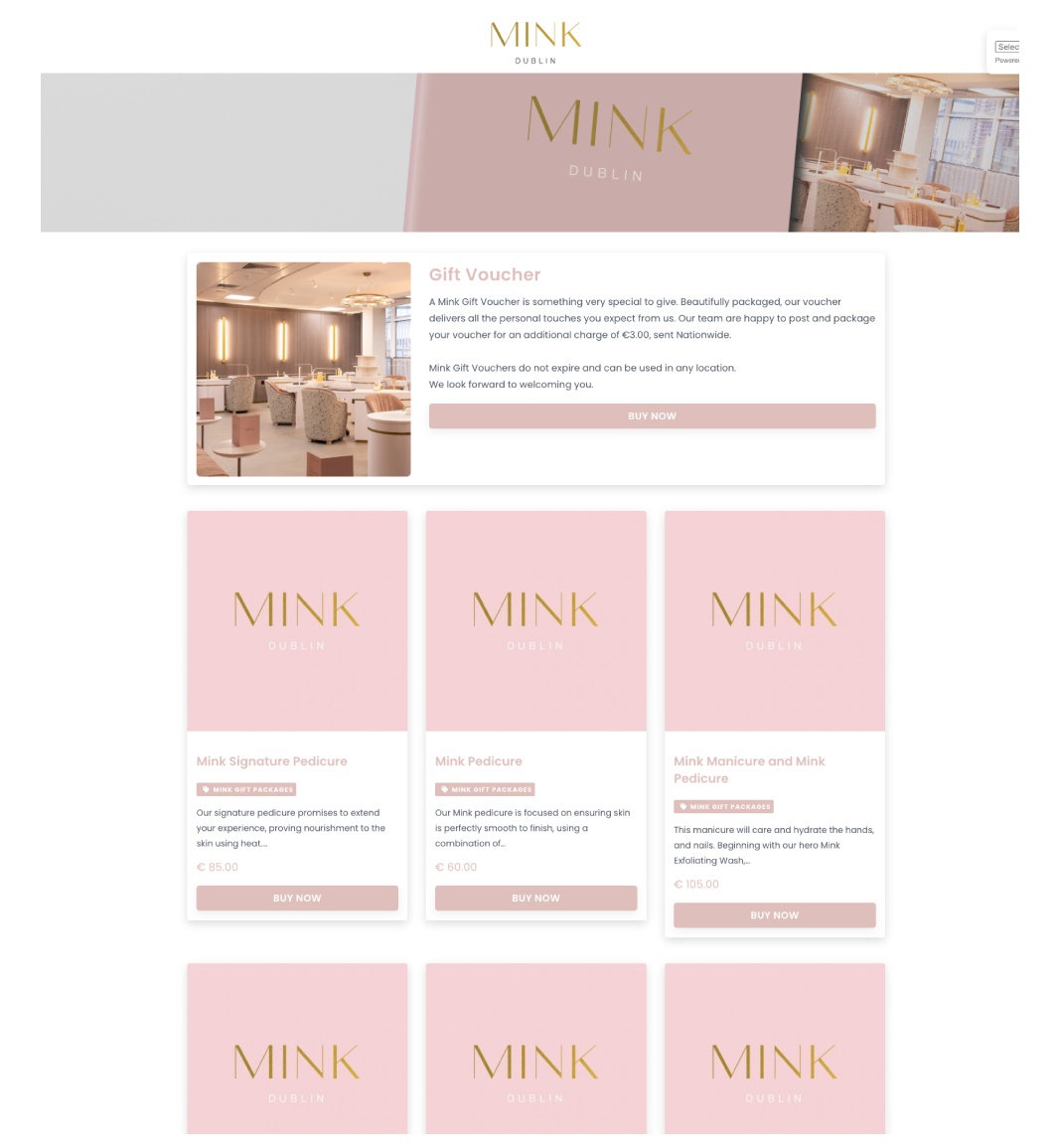 Showy pink and minimal Mink Webpage